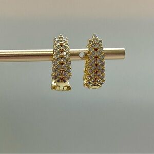 Elegant Gold and Crystal Hoop Earrings